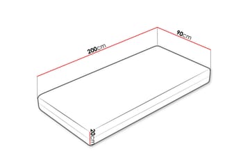 Profi Madrass 200x90x20 cm - Flerfärgad - Möbler - Sovrum - Madrasser - Resårmadrass & resårbotten