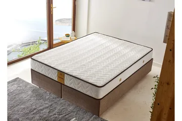 Resårmadrass 180x200 cm - Vit/Brun - Möbler - Sovrum - Madrasser - Resårmadrass & resårbotten