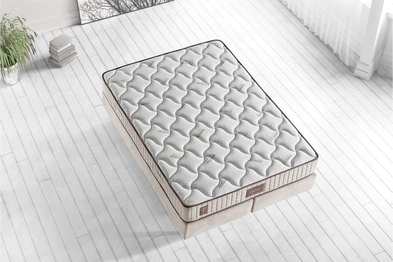 Resårmadrass 200x200 cm - Vit/Beige - Möbler - Sovrum - Madrasser - Resårmadrass & resårbotten