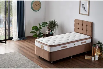 Resårmadrass 90x190 cm - Vit/Brun - Möbler - Sovrum - Madrasser - Resårmadrass & resårbotten