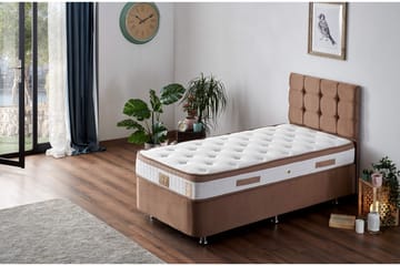 Resårmadrass 90x200 cm - Vit/Brun - Möbler - Sovrum - Madrasser - Resårmadrass & resårbotten