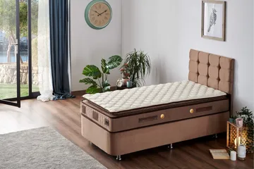 Resårmadrass 90x200 cm - Vit/Brun - Möbler - Sovrum - Madrasser - Resårmadrass & resårbotten