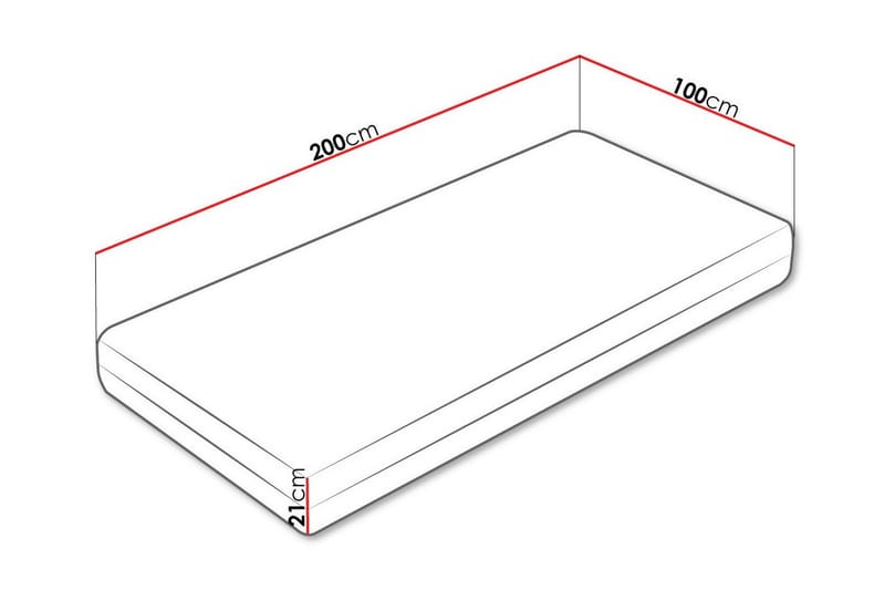 Arigna Resårmadrass 100x200 cm Vit - Möbler - Sovrum - Madrasser - Resårmadrass & resårbotten