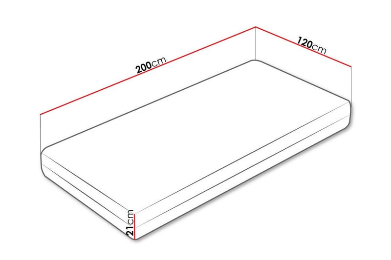 Arigna Resårmadrass 120x200 cm Vit - Resårmadrass & resårbotten