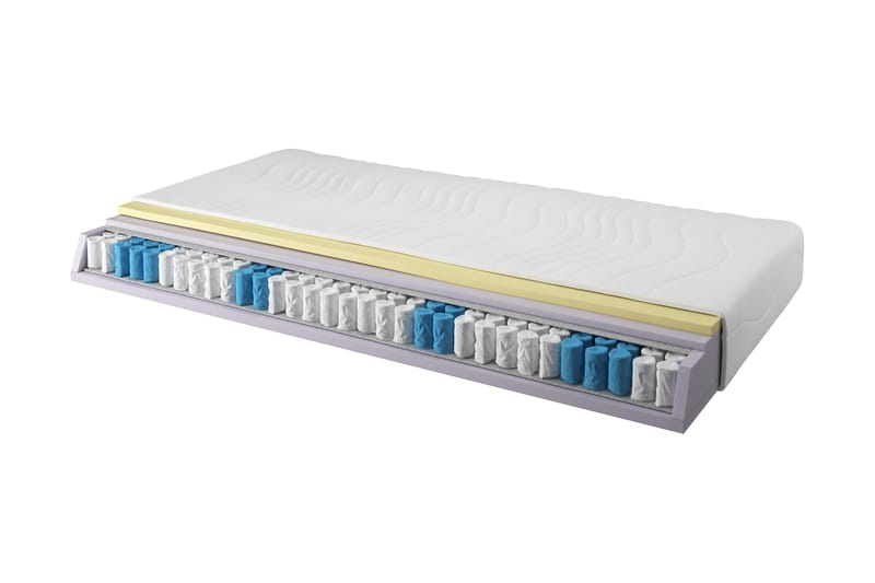 DALTONE Resårmadrass 160x200 Pocket Medium/Mjuk - Vit - Möbler - Sovrum - Madrasser - Resårmadrass & resårbotten