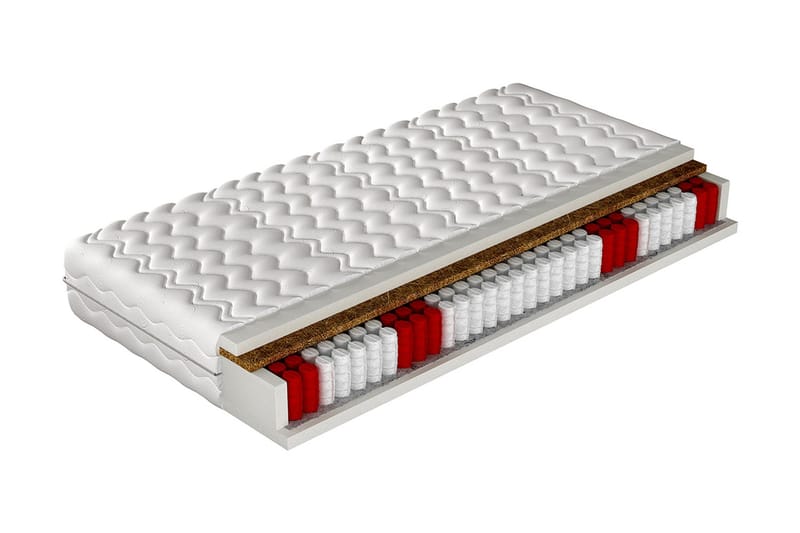 ESKADA Madrass 200x80x19 cm - Röd/Vit - Möbler - Sovrum - Madrasser - Resårmadrass & resårbotten