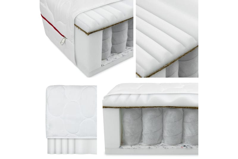 Fema Madrass 200x90x18 cm  Vit  Vit - Vit - Möbler - Sovrum - Madrasser - Resårmadrass & resårbotten