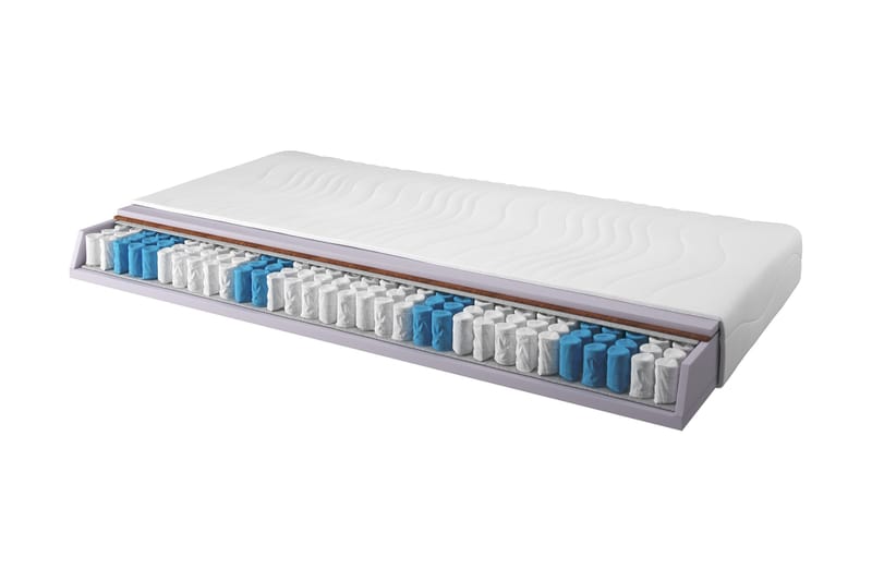HOLLIFIELD Resårmadrass 120x200 Pocket Medium/Mjuk - Vit - Möbler - Sovrum - Madrasser - Resårmadrass & resårbotten