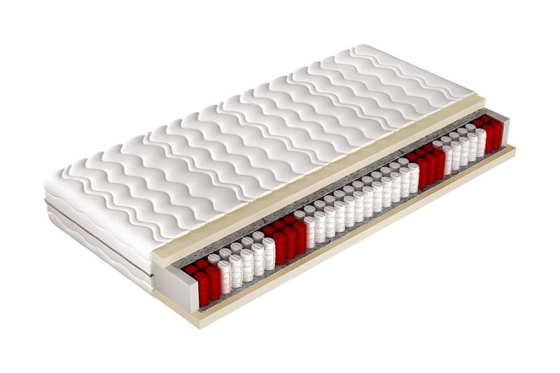 PREZZO Forte Madrass 200x120x19 cm - Röd/Vit - Möbler - Sovrum - Madrasser - Resårmadrass & resårbotten