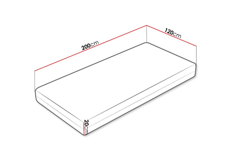 PROFI Madrass 200x120x20 cm - Flerfärgad - Möbler - Sovrum - Madrasser - Resårmadrass & resårbotten