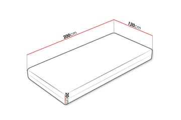 Profi Madrass 200x120x20 cm - Flerfärgad - Möbler - Sovrum - Madrasser - Resårmadrass & resårbotten