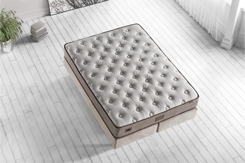 RESÅRMADRASS 100x200 cm Vit/Beige - Vit/Beige - Möbler - Sovrum - Madrasser - Resårmadrass & resårbotten