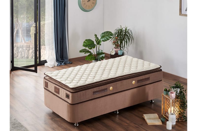 Resårmadrass 100x200 cm - Vit/Brun - Möbler - Sovrum - Madrasser - Resårmadrass & resårbotten