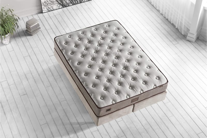 Resårmadrass 120x200 cm - Vit/Beige - Möbler - Sovrum - Madrasser - Resårmadrass & resårbotten