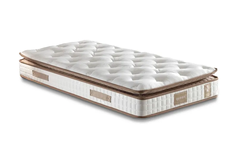 Resårmadrass 120x200 cm - Vit/Brun - Möbler - Sovrum - Madrasser - Resårmadrass & resårbotten