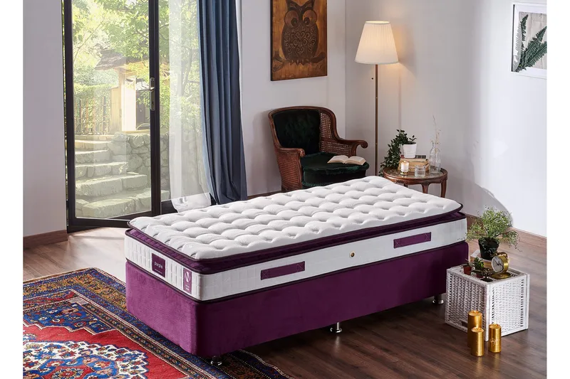 Resårmadrass 120x200 cm - Vit/Lila - Möbler - Sovrum - Madrasser - Resårmadrass & resårbotten
