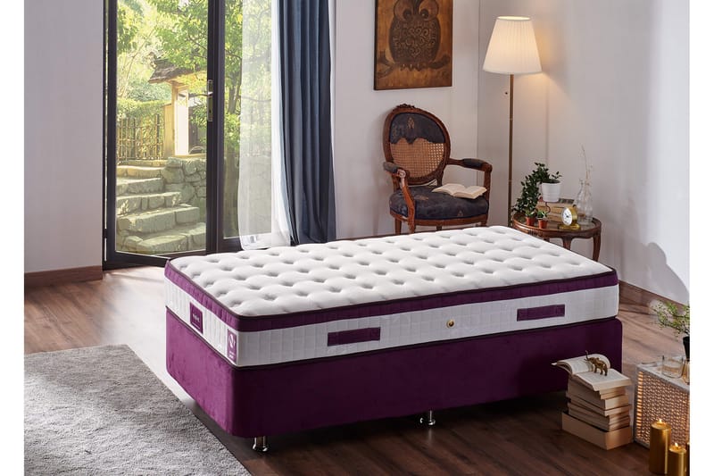 Resårmadrass 120x200 cm - Vit/Lila - Möbler - Sovrum - Madrasser - Resårmadrass & resårbotten