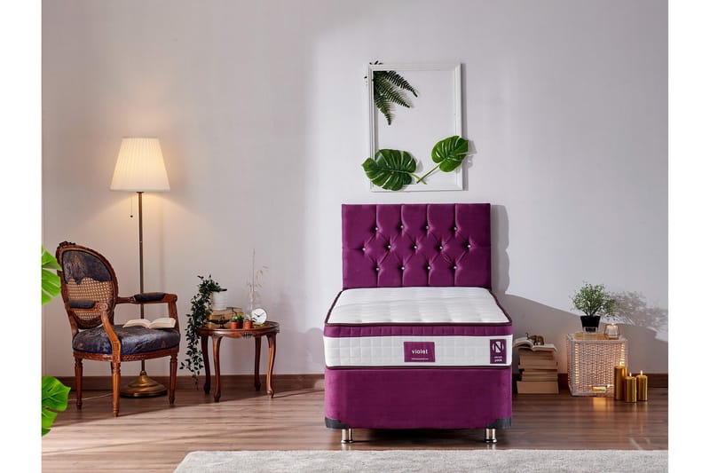 Resårmadrass 120x200 cm - Vit/Lila - Möbler - Sovrum - Madrasser - Resårmadrass & resårbotten