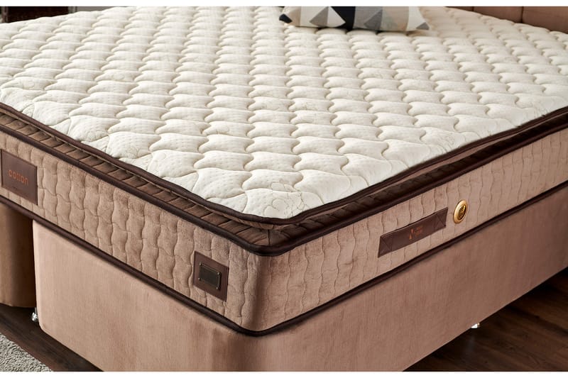 RESÅRMADRASS 140x190 cm Vit/Brun - Vit/Brun - Möbler - Sovrum - Madrasser - Resårmadrass & resårbotten