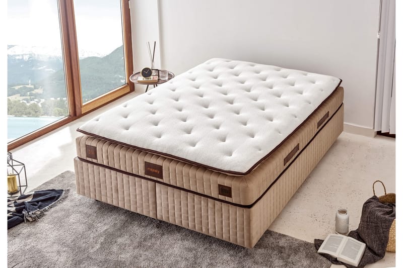 RESÅRMADRASS 140x190 cm Vit/Brun - Vit/Brun - Möbler - Sovrum - Madrasser - Resårmadrass & resårbotten