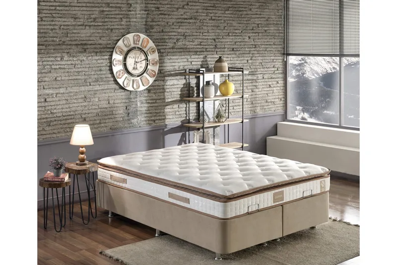 Resårmadrass 140x190 cm - Vit/Brun - Möbler - Sovrum - Madrasser - Resårmadrass & resårbotten