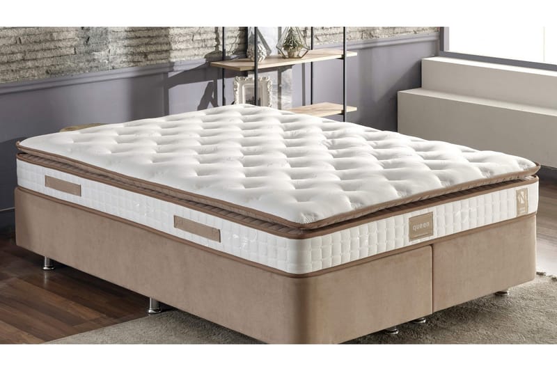 Resårmadrass 140x190 cm - Vit/Brun - Möbler - Sovrum - Madrasser - Resårmadrass & resårbotten