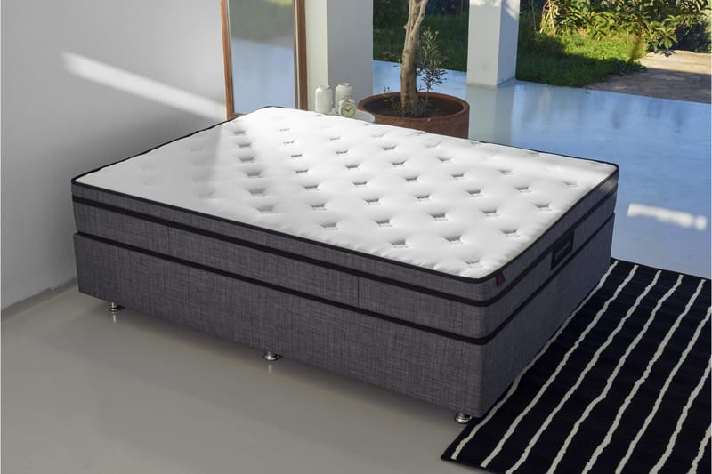 RESÅRMADRASS 140x190 cm Vit/Grå - Vit/Grå - Möbler - Sovrum - Madrasser - Resårmadrass & resårbotten