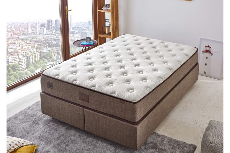 RESÅRMADRASS 140x200 cm Vit/Beige - Vit/Beige - Möbler - Sovrum - Madrasser - Resårmadrass & resårbotten
