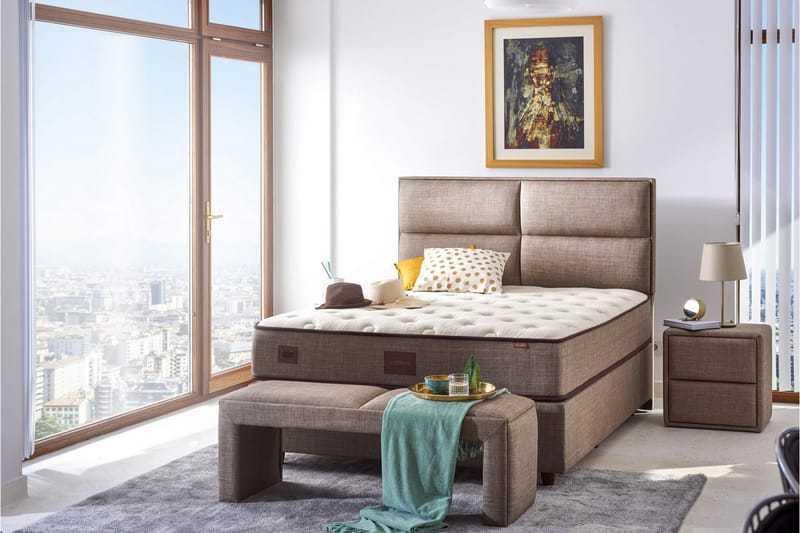 RESÅRMADRASS 140x200 cm Vit/Beige - Vit/Beige - Möbler - Sovrum - Madrasser - Resårmadrass & resårbotten