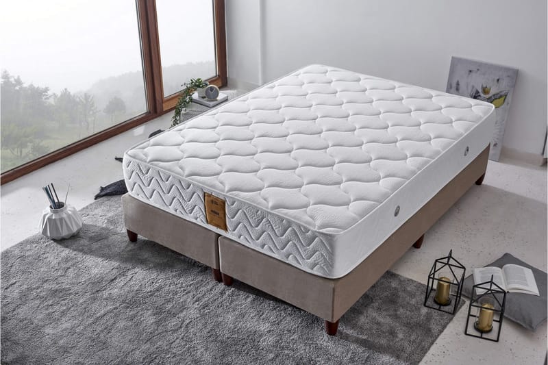 Resårmadrass 150x200 cm - Vit - Möbler - Sovrum - Madrasser - Resårmadrass & resårbotten