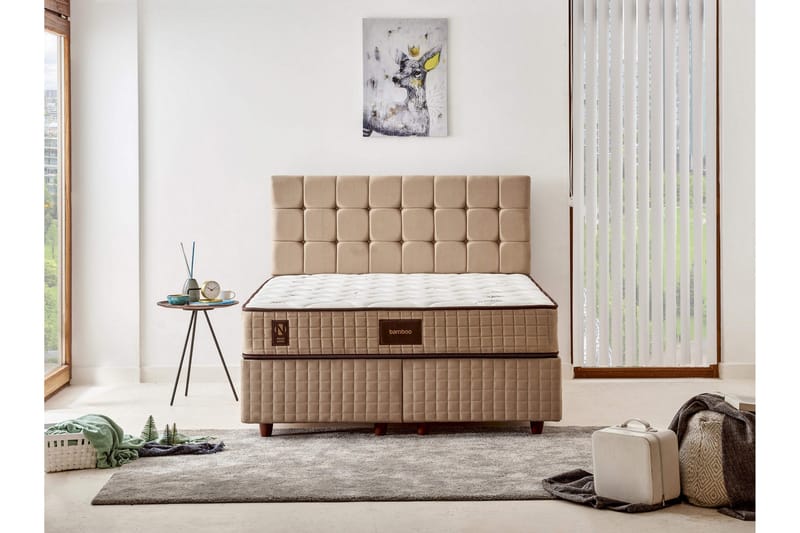 Resårmadrass 150x200 cm - Vit/Beige - Möbler - Sovrum - Madrasser - Resårmadrass & resårbotten