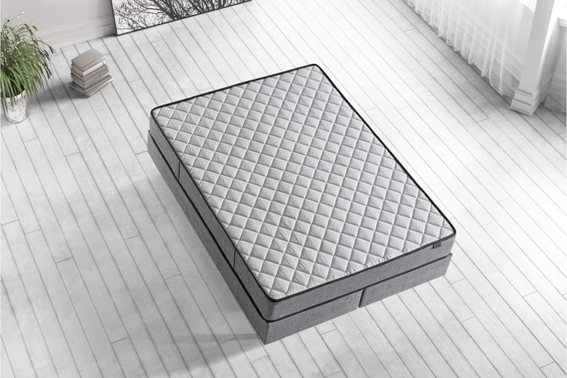 Resårmadrass 150x200 cm - Vit/Grå - Möbler - Sovrum - Madrasser - Resårmadrass & resårbotten