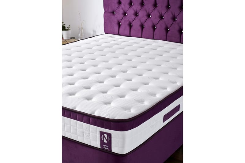 RESÅRMADRASS 150x200 cm Vit/Lila - Vit/Lila - Möbler - Sovrum - Madrasser - Resårmadrass & resårbotten