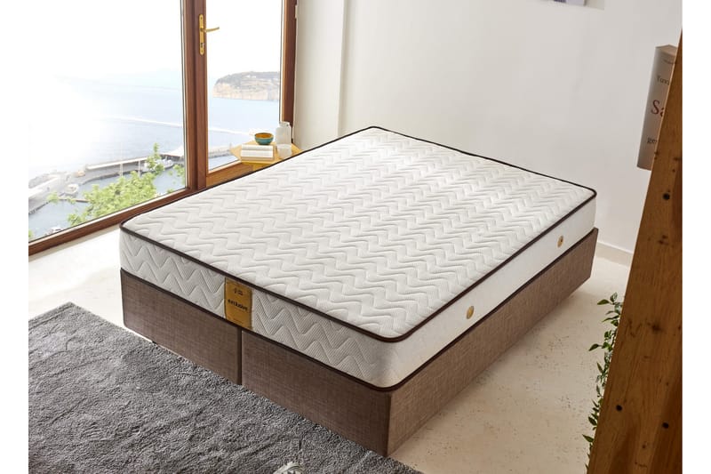 RESÅRMADRASS 160x200 cm Vit/Brun - Vit/Brun - Möbler - Sovrum - Madrasser - Resårmadrass & resårbotten