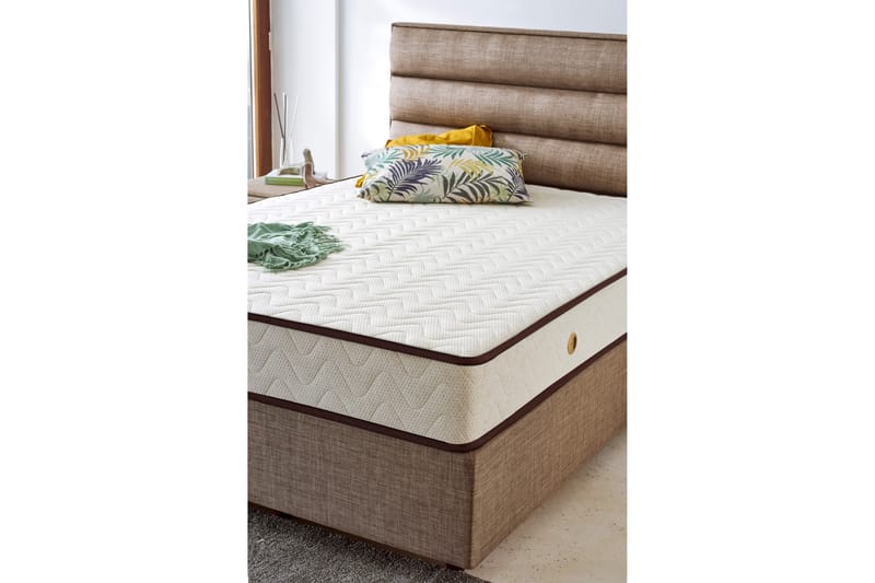 RESÅRMADRASS 160x200 cm Vit/Brun - Vit/Brun - Möbler - Sovrum - Madrasser - Resårmadrass & resårbotten