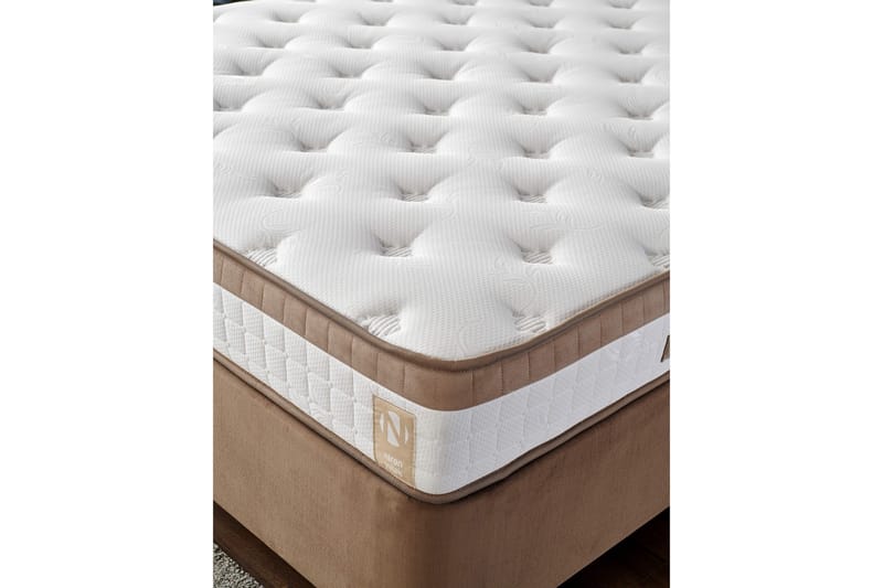 Resårmadrass 160x200 cm - Vit/Brun - Möbler - Sovrum - Madrasser - Resårmadrass & resårbotten