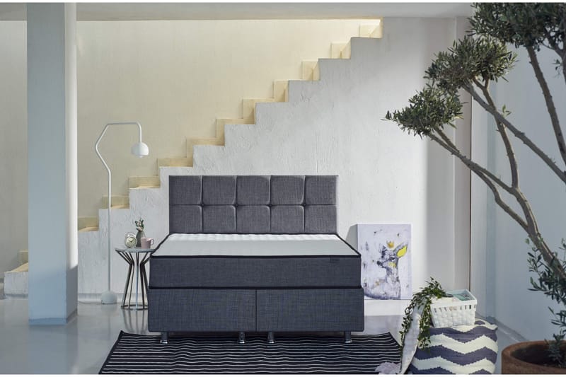 Resårmadrass 160x200 cm - Vit/Grå - Möbler - Sovrum - Madrasser - Resårmadrass & resårbotten