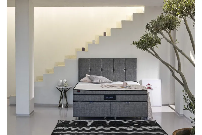 Resårmadrass 160x200 cm - Vit/Grå - Möbler - Sovrum - Madrasser - Resårmadrass & resårbotten