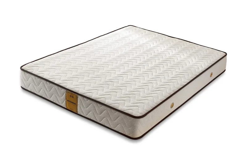 Resårmadrass 180x200 cm, Vit/Brun