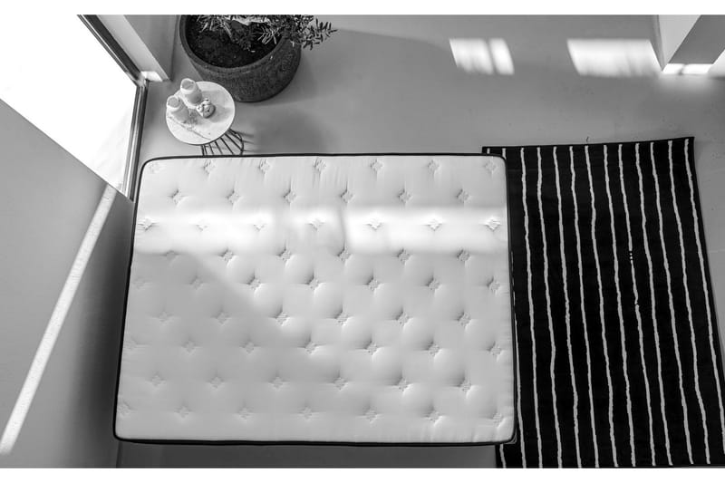 Resårmadrass 180x200 cm - Vit/Grå - Möbler - Sovrum - Madrasser - Resårmadrass & resårbotten