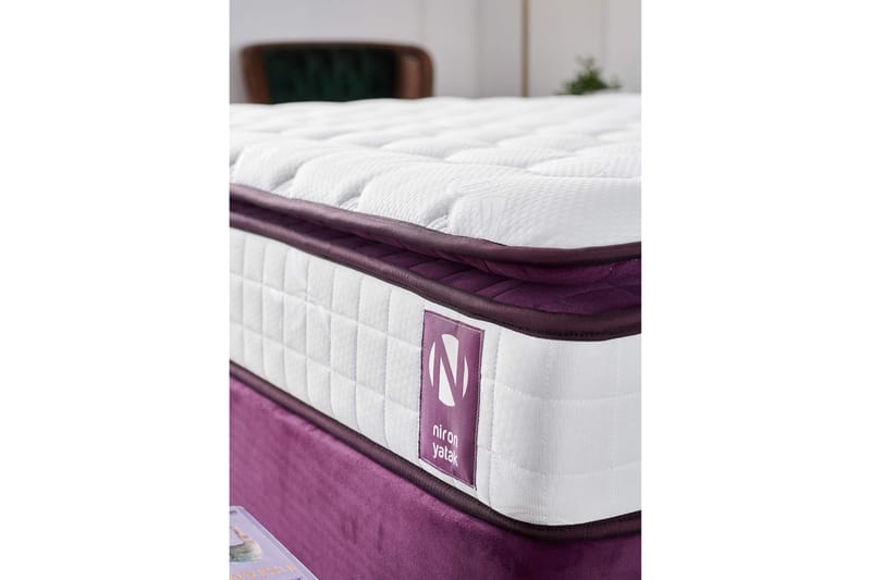 Resårmadrass 180x200 cm - Vit/Lila - Möbler - Sovrum - Madrasser - Resårmadrass & resårbotten