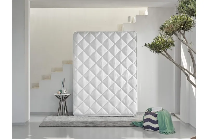 Resårmadrass 200x200 cm - Vit - Möbler - Sovrum - Madrasser - Resårmadrass & resårbotten