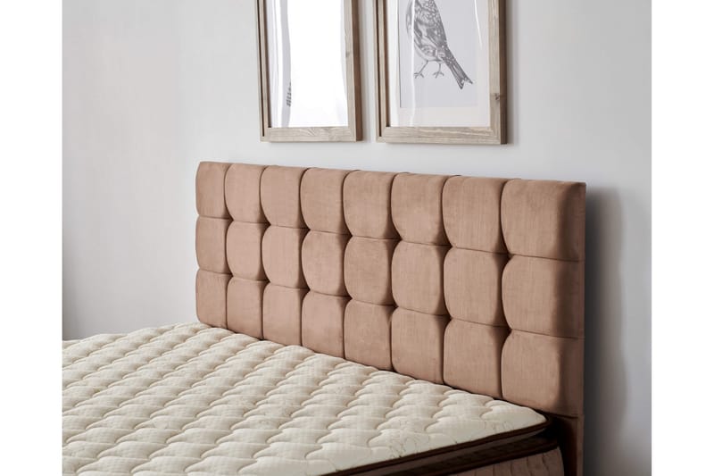 RESÅRMADRASS 200x200 cm Vit/Brun - Vit/Brun - Möbler - Sovrum - Madrasser - Resårmadrass & resårbotten