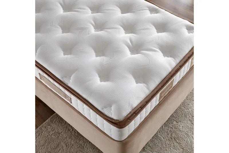 Resårmadrass 200x200 cm - Vit/Brun - Möbler - Sovrum - Madrasser - Resårmadrass & resårbotten