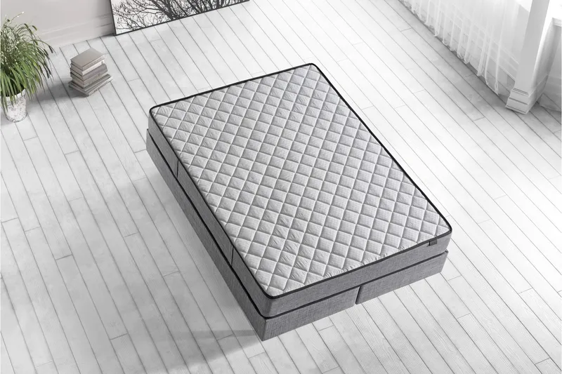 RESÅRMADRASS 200x200 cm Vit/Grå - Vit/Grå - Möbler - Sovrum - Madrasser - Resårmadrass & resårbotten