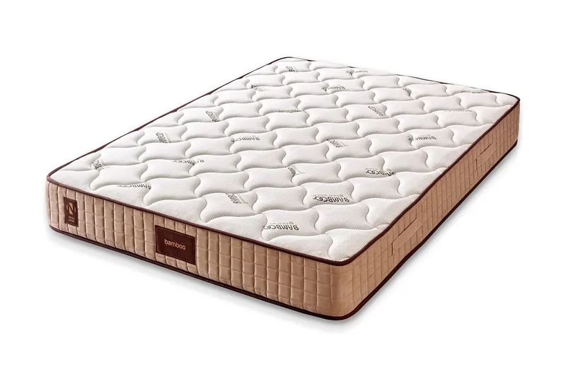 Resårmadrass 90x190 cm, Vit/Beige