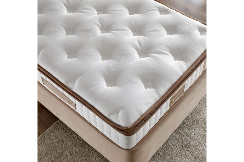 RESÅRMADRASS 90x190 cm Vit/Brun - Vit/Brun - Möbler - Sovrum - Madrasser - Resårmadrass & resårbotten