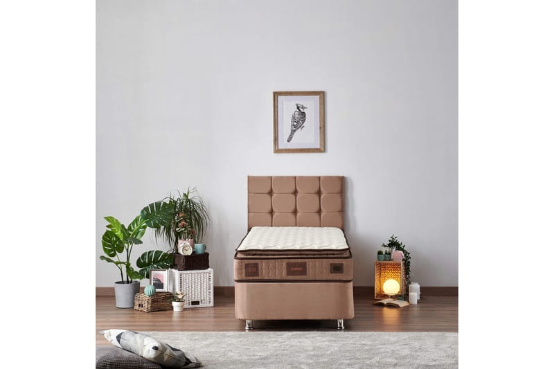 Resårmadrass 90x190 cm - Vit/Brun - Möbler - Sovrum - Madrasser - Resårmadrass & resårbotten