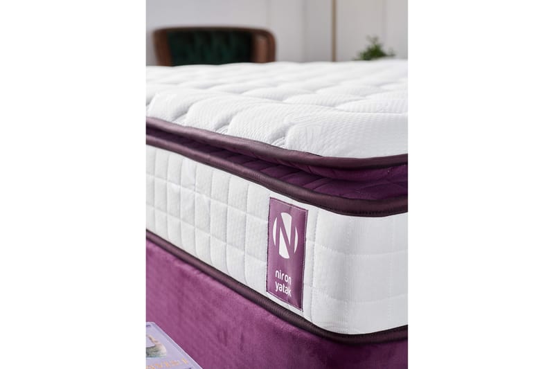 RESÅRMADRASS 90x190 cm Vit/Lila - Vit/Lila - Möbler - Sovrum - Madrasser - Resårmadrass & resårbotten