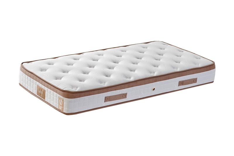 RESÅRMADRASS 90x200 cm Vit/Brun - Vit/Brun - Möbler - Sovrum - Madrasser - Resårmadrass & resårbotten